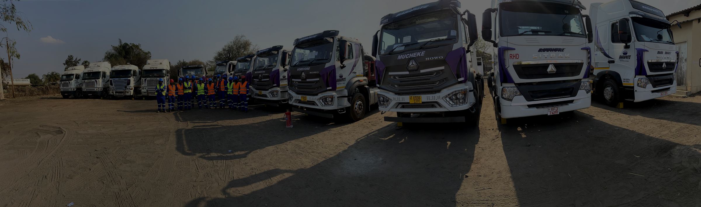 Barapate and Wakewill fleet of haulage trucks lined up