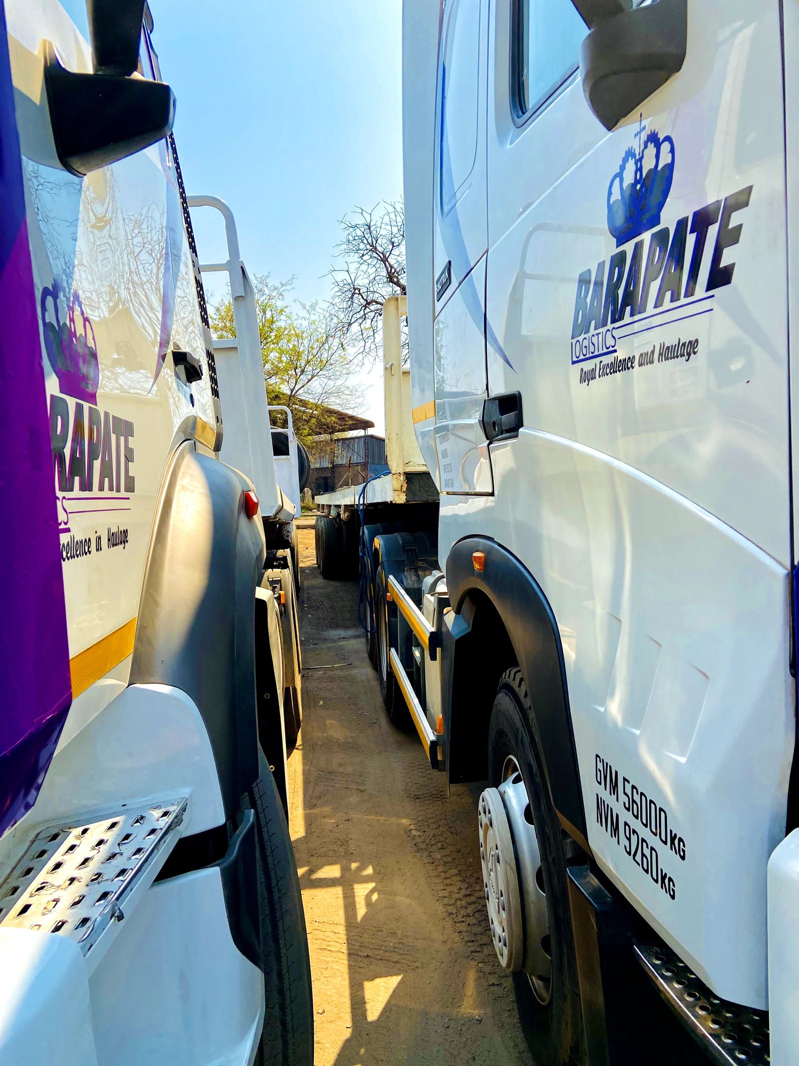 Barapate branded trucks parked side by side